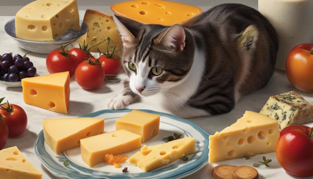 Serving cheese to cats