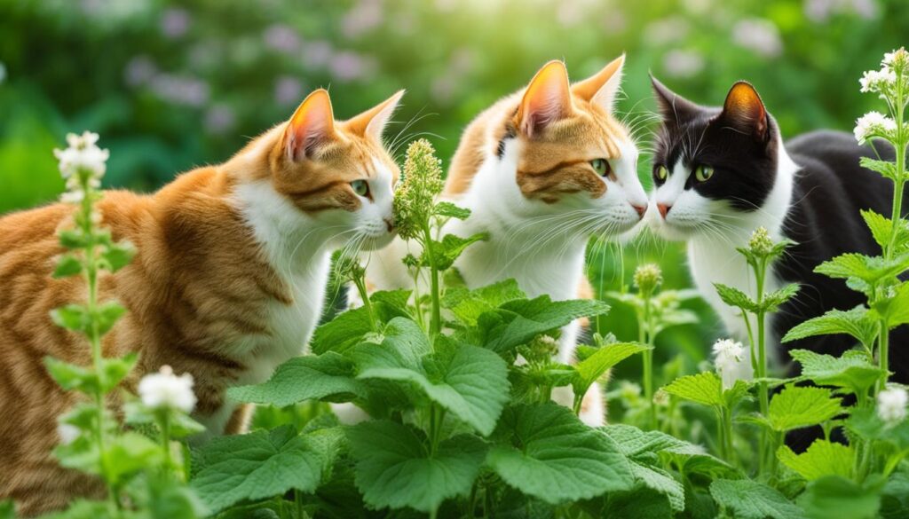 catnip plant and cats